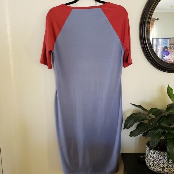 LuLaRoe Baseball Shirt Dress with Contrast Color - Picture 7 of 8